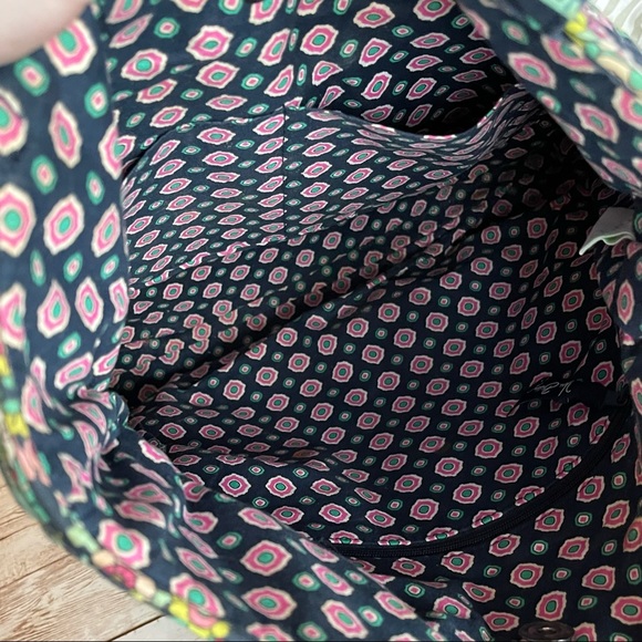 VERA BRADLEY BLUE PINK FLORAL PAISLEY TOTE BAG - Picture 4 of 12